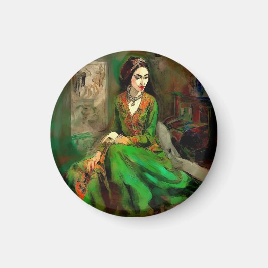 Schönheit in Grün Magnet (Vorne)