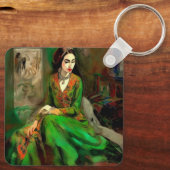 Schönheit in Grün Schlüsselanhänger (Rückseite)