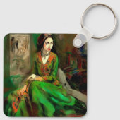 Schönheit in Grün Schlüsselanhänger (Rückseite)