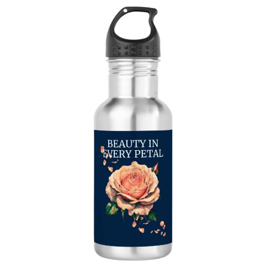 Schönheit in jeder Rose Edelstahlflasche (Vorderseite)