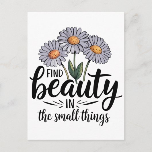 Schönheit in kleinen Dingen finden Postkarte (Vorderseite)