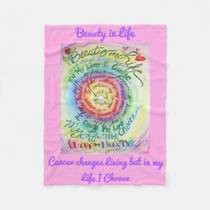Schönheit in Life Cancer Gedicht weiche Fleece-Dec Fleecedecke