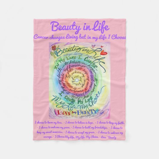 Schönheit in Life Cancer Gedicht weiche Fleece-Dec Fleecedecke (Vorderseite)