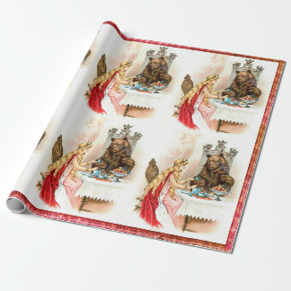 Schönheit in Rosa und Bestie Geschenkpapier