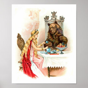 Schönheit in Rosa und Bestie Poster