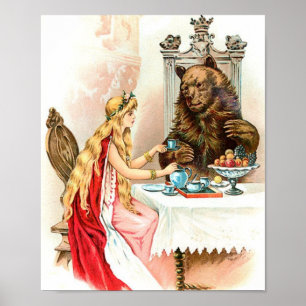 Schönheit in Rosa und Bestie Poster