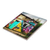 Schönheit in Zerstörung farbenfrohe Graffiti aband Fliese (Seite)