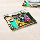 Schönheit in Zerstörung farbenfrohe Graffiti aband Rechteckiger Pappuntersetzer (angewinkelt)