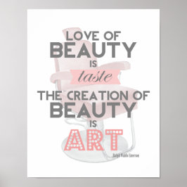 Schönheit ist Art Retro Quote Stylist Salon Print Poster