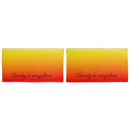 Schönheit ist überall rot bis gelb kissenbezug (Vorderseite-Set)