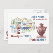 Schönheit ist Wahrheit - John Keats - Grecian Urn Postkarte (Vorne/Hinten)