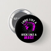Schönheit Kickboxen Beast Kickboxer Mädchen Kämpfe Button (Vorne & Hinten)