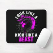 Schönheit Kickboxen Beast Kickboxer Mädchen Kämpfe Mousepad (Mit Mouse)