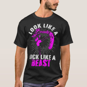 Schönheit Kickboxen Beast Kickboxer Mädchen Kämpfe T-Shirt