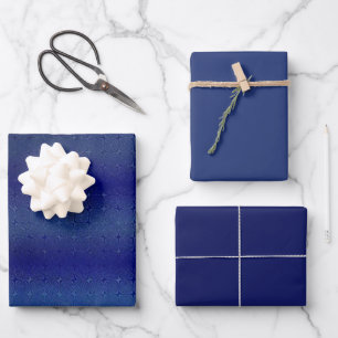 Schönheit Lined Speckle Blau Geschenkpapier Set