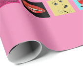 Schönheit Makeup Kosmetik Frauen Gesicht Collage K Geschenkpapier (Rolleneckpunkt)