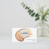 Schönheit Makeup Salon Ihr Logo flüssiger Makeup Visitenkarte (Stehend Vorderseite)