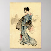 Schönheit mit Fan 1840 Poster (Vorne)