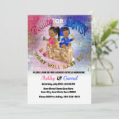 Schönheit oder Beats Einladung! Geschlechtsankündi Einladung (Stehend Vorderseite)