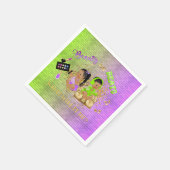 Schönheit oder Beats Green Lila Gold Gender Reveal Serviette (Ecke)