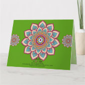 SCHÖNHEIT OSTINDISCHE FRAU MANDALA FARBFARBIG GREE KARTE (Rückseite)