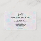 *~* SCHÖNHEIT Pastell Abstrakt Soft Rainbow Modern Visitenkarte (Rückseite)