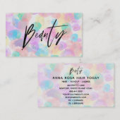 *~* SCHÖNHEIT Pastell Rainbow Glitzer Visitenkarte (Vorne/Hinten)