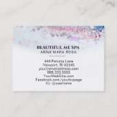 *~* SCHÖNHEIT - Pastellblau Wasserfarbe Silberner  Visitenkarte (Rückseite)