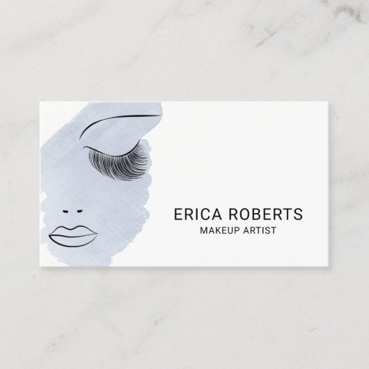 Schönheit peitscht Maskenbildner-hellblaues Visitenkarte (Vorderseite)