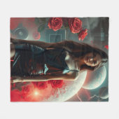 Schönheit, Planeten, Blumen und KI Fleecedecke (Vorderseite (Horizontal))