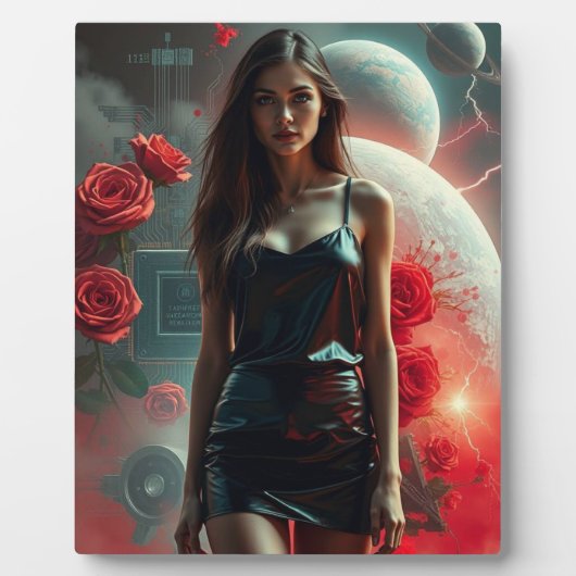 Schönheit, Planeten, Blumen und KI Fotoplatte (Vorderseite)
