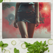 Schönheit, Planeten, Blumen und KI Geschirrtuch (Gefaltet)