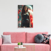 Schönheit, Planeten, Blumen und KI Leinwanddruck (Insitu (Wohnzimmer))