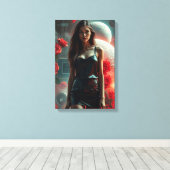 Schönheit, Planeten, Blumen und KI Leinwanddruck (Insitu (Holzboden))