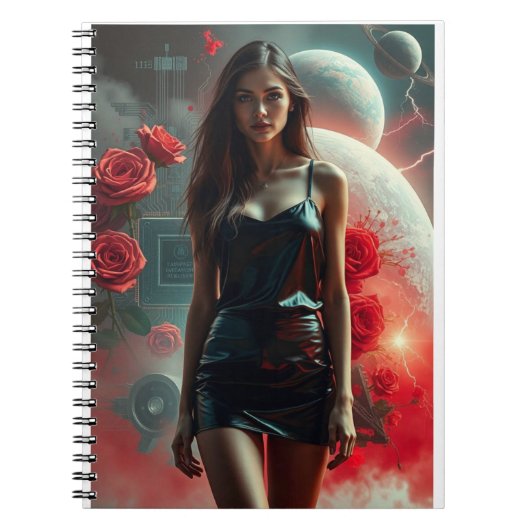 Schönheit, Planeten, Blumen und KI Notizblock (Vorderseite)