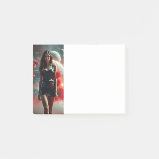 Schönheit, Planeten, Blumen und KI Post-it Klebezettel (Vorderseite)