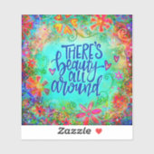 Schönheit rund um Hübsche Inspirivity Floral Trend Aufkleber (Blatt)