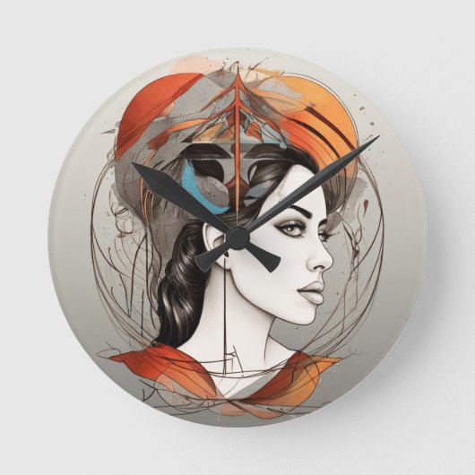 Schönheit Runde Wanduhr (Vorderseite)