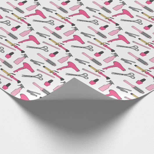 Schönheit, Salon, Haar-Stylist, NagelTech Geschenkpapier (Ecke)