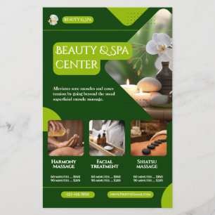 Schönheit-Spa-Flyer – Massage- und Gesichtsbehandl Flyer