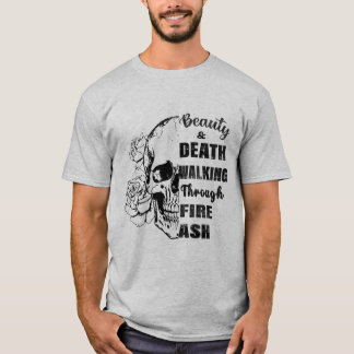 👉 "Schönheit & Tod - Totenkopf-Rose-Grunge-T-Shir T-Shirt