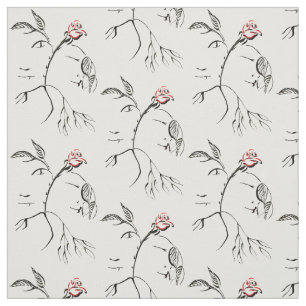 Schönheit u. Tier-Rosen-Gewebe Stoff