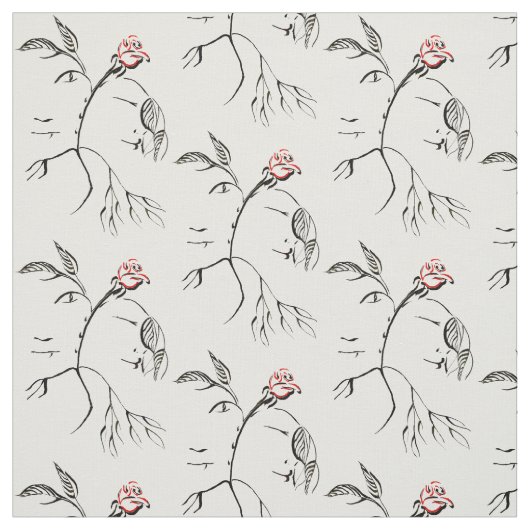 Schönheit u. Tier-Rosen-Gewebe Stoff (Muster)