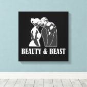 Schönheit und Bestie Leinwanddruck (Insitu (Holzboden))