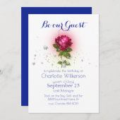 Schönheit und das Biest mit magischer Rote Rose Ei Einladung (Vorne/Hinten)