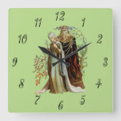 Schönheit und das Biest Quadratische Wanduhr (Vorderseite)