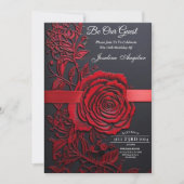 Schönheit und das Biest süß 16 Rote Rosen Einladung (Vorderseite)