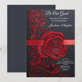 Schönheit und das Biest süß 16 Rote Rosen Einladung (Vorne/Hinten)