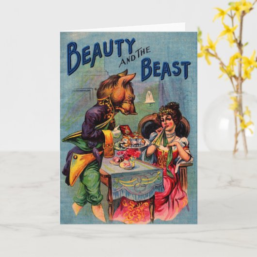Schönheit und das Tier, Gruß-Karte Karte (Gelbe Blume)