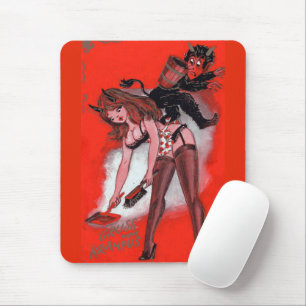Schönheit und der Krampus Vintage Weihnachten Mousepad